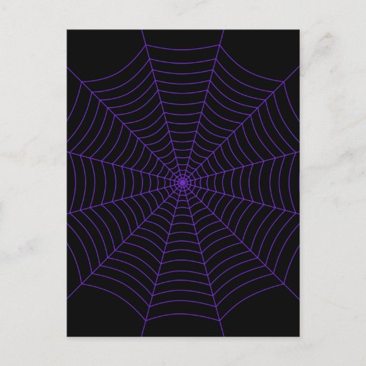 Spider web black purple Halloween pattern ポストカード (正面)