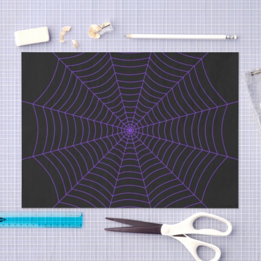 Spider web black purple Halloween pattern 薄葉紙 (クラフト)