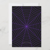 Spider web black purple white Halloween party 招待状 (裏面)