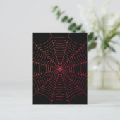 Spider web black red Halloween pattern ポストカード (スタンド正面)