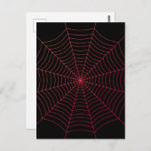 Spider web black red Halloween pattern ポストカード (正面/裏面)