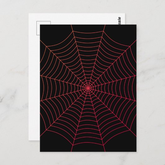 Spider web black red Halloween pattern ポストカード (正面/裏面)