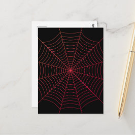 Spider web black red Halloween pattern ポストカード