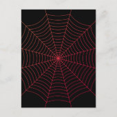 Spider web black red Halloween pattern ポストカード (正面)
