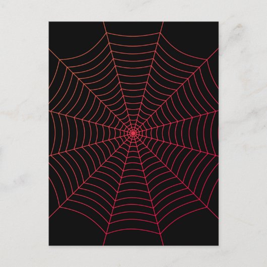 Spider web black red Halloween pattern ポストカード (正面)