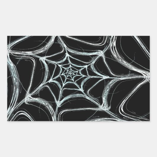 Spider Web Fractal Background Rectangleステッカー 長方形シール (正面)