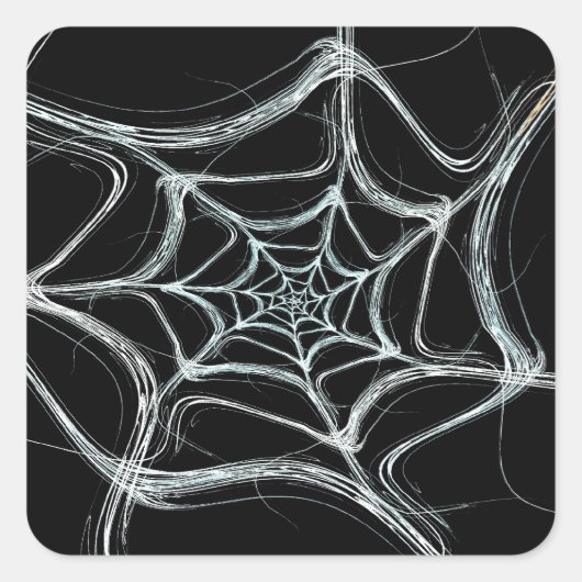Spider Web Fractal Background Squareステッカー スクエアシール (正面)