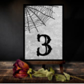 Spider Web Gothicハロウィン結婚のテーブル番号 サンキューカード