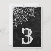 Spider Web Gothicハロウィン結婚のテーブル番号 サンキューカード (正面)