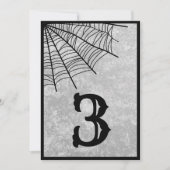 Spider Web Gothicハロウィン結婚のテーブル番号 サンキューカード (正面)