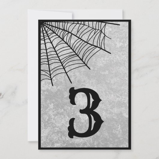 Spider Web Gothicハロウィン結婚のテーブル番号 サンキューカード (裏面)