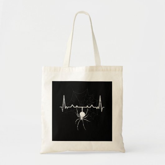 Spider Web Heartbeat Cobweb Spider Gift トートバッグ (正面)