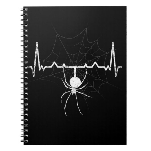 Spider Web Heartbeat Cobweb Spider Gift ノートブック (正面)