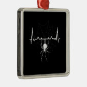 Spider Web Heartbeat Cobweb Spider Gift メタルオーナメント (右)
