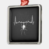 Spider Web Heartbeat Cobweb Spider Gift メタルオーナメント (左)
