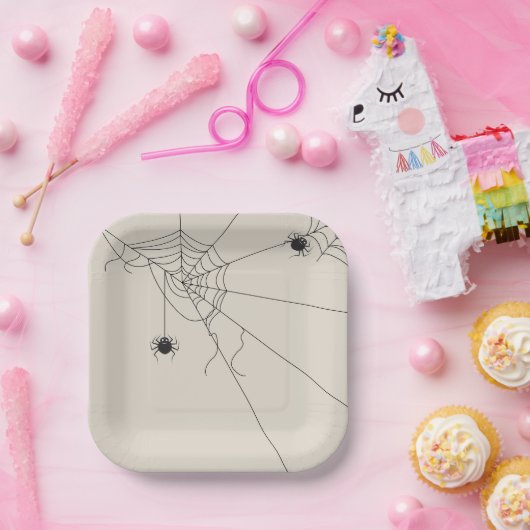 spider web net ペーパープレート (パーティー)