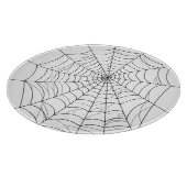 Spider Web Or Cobweb Minimal Line Art Halloween カッティングボード (角)