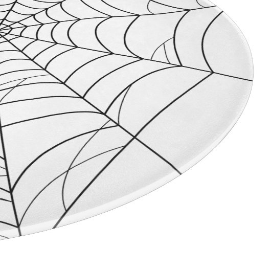 Spider Web Or Cobweb Minimal Line Art Halloween カッティングボード (角)