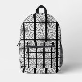 Spider Web Print Backpack In Black and White プリントバックパック (正面)