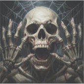 Spider Webs, Skull and Bones Spooky Halloween シール (正面)