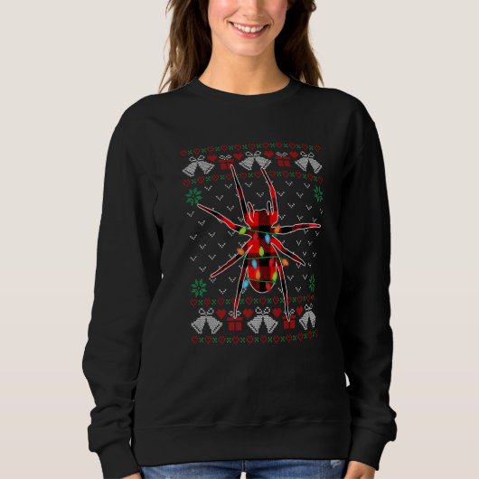 Spider   Xmas Lights Ugly Christmas Sweater スウェットシャツ (正面)