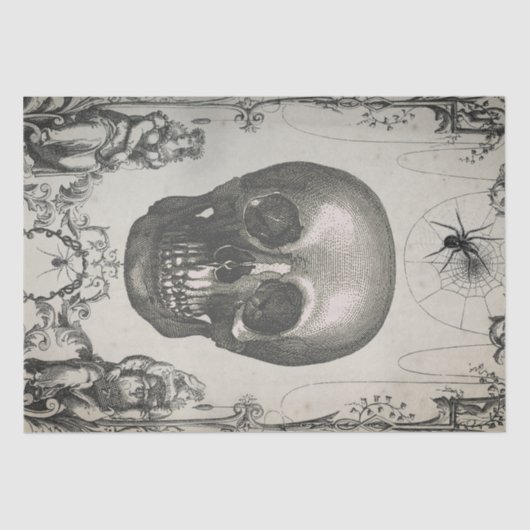 Spiders and Skull  Victorian Tissue Paper 薄葉紙 (正面)
