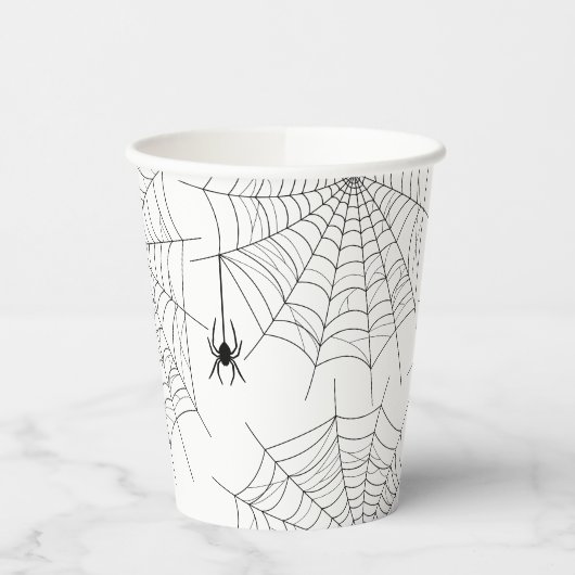 Spiders And Spider Web Simple Halloween 紙コップ (左)