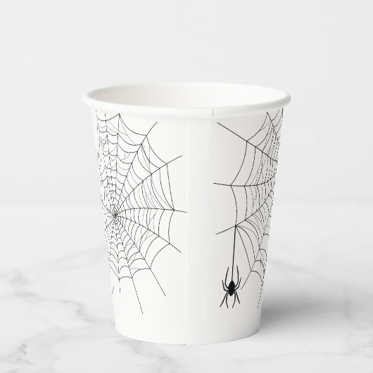 Spiders And Spider Web Simple Halloween 紙コップ (右)