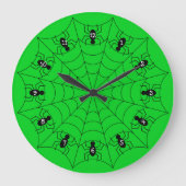 Spiders on a Web Clock in Green ラージ壁時計 (正面)