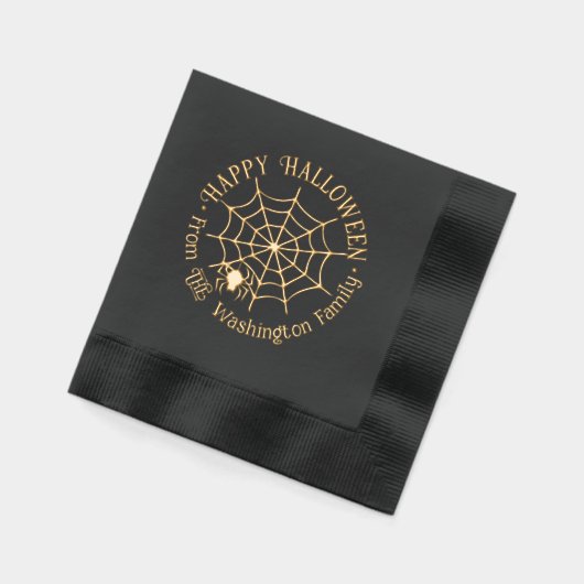 SpiderWebとつるのSpider Halloweenファミリ名 箔ナプキン (左)