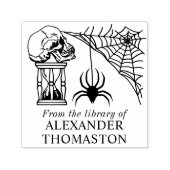 Spiderwebゴシックスカル砂時計の図書名 セルフインキングスタンプ (デザイン)