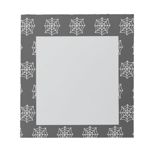 Spiderwebメモ帳（ダークグレーおよびホワイト） ノートパッド (正面)