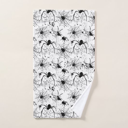 Spiderweb Pattern Halloween  バスタオルセット (ハンドタオル)