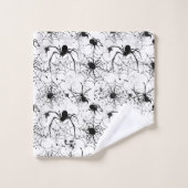 Spiderweb Pattern Halloween  バスタオルセット (ウォッシュタオル)