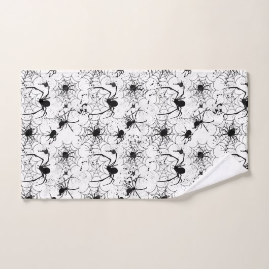 Spiderweb Pattern Halloween  バスタオルセット (ハンドタオル)