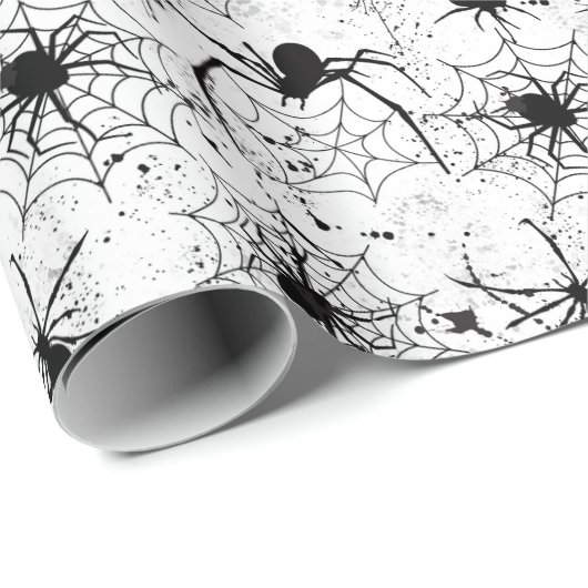 Spiderweb Pattern Halloween  ラッピングペーパー (ロールコーナー)