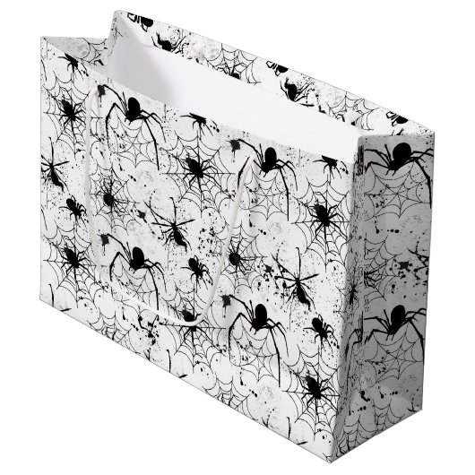 Spiderweb Pattern Halloween  ラージペーパーバッグ (正面アングル)