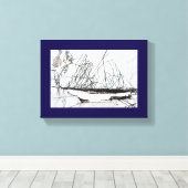 Spiderweb Sailing Ship Natures Unique Digital Art キャンバスプリント (インサイチュ (ウッドフロア))