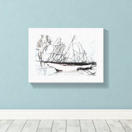 Spiderweb Sailing Ship Natures Unique Digital Art キャンバスプリント (インサイチュ (ウッドフロア))