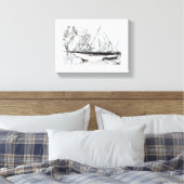 Spiderweb Sailing Ship Natures Unique Digital Art キャンバスプリント (インサイチュ (寝室))