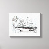 Spiderweb Sailing Ship Natures Unique Digital Art キャンバスプリント (正面)