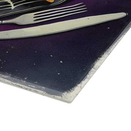 Spiderweb Salsa & Haunted Chips カッティングボード (角)