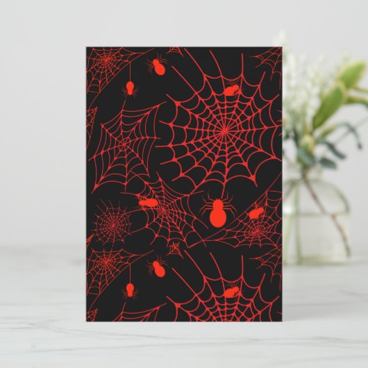 Spiderweb with spiders black backround  招待状 (スタンド正面)