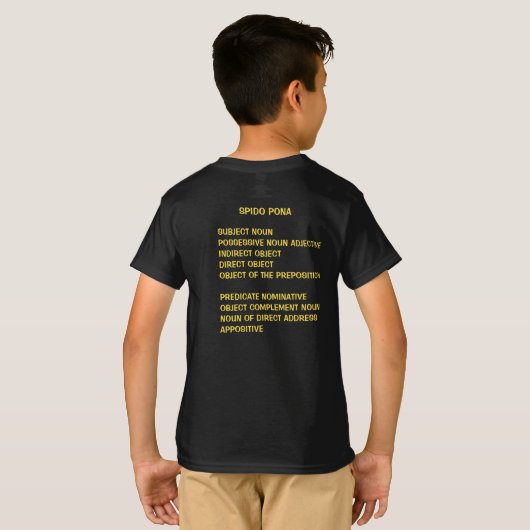 SPIDO PONA名詞使用文法 Tシャツ (裏面フル)