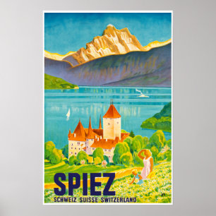 Spiez,スイス,旅行ポスター ポスター