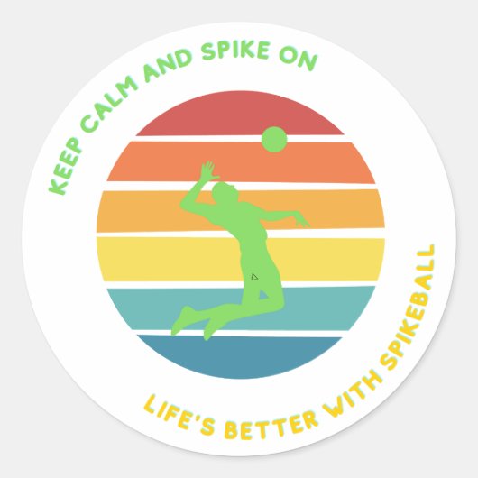 Spikeball Stickers人生はそれで良い ラウンドシール (正面)