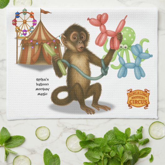 Spike's balloon monkey magic キッチンタオル (折り畳み)