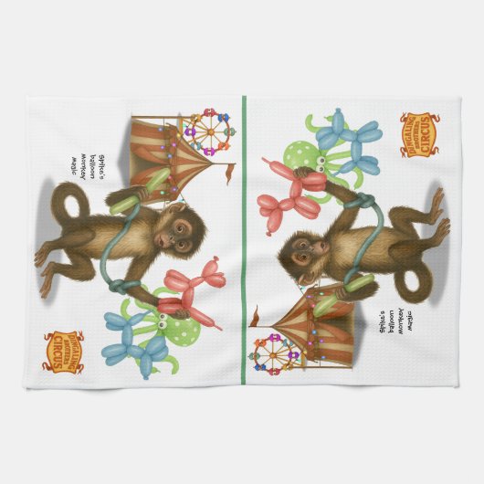 Spike's balloon monkey magic キッチンタオル (横)