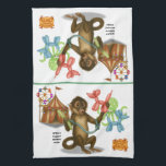 Spike's balloon monkey magic キッチンタオル<br><div class="desc">Spike rarely sits still, unless he’s twisting balloons into incredible creations. With nimble little fingers and boundless imagination, he crafts whimsical balloon animals faster than you can blink. His cheerful chatter and playful nature make him a favourite among circus visitors of every age. You can find lots of other Dingaling...</div>