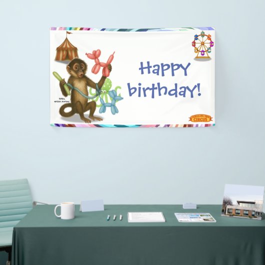 Spike's balloon monkey magic birthday 横断幕 (トレードショー)